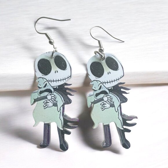 Arylic Ghost Hug Drop Earrings - Picture 1 of 3